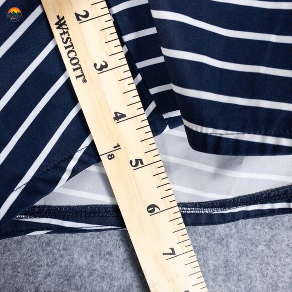 Athleta Athletic Running Shorts Navy Blue White Striped Racer Run Women's Small - Picture 5 of 11